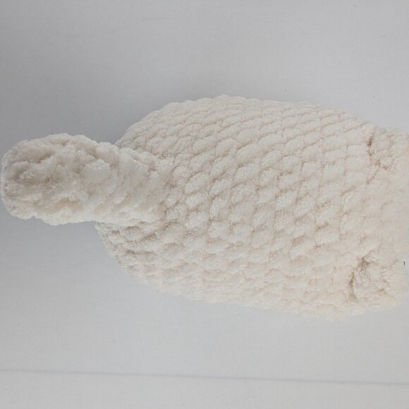 Amigurumi Crochet White Loaf Cat Plush 8" Stuffed Animal Black Eyes Nose Whisker - Picture 6 of 8